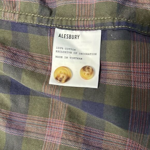 Alesbury Samson Long Sleeve Twill Workshirt Plaid Green Regular Fit Shirt Men’s - Picture 3 of 8